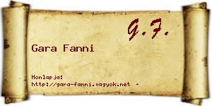 Gara Fanni névjegykártya